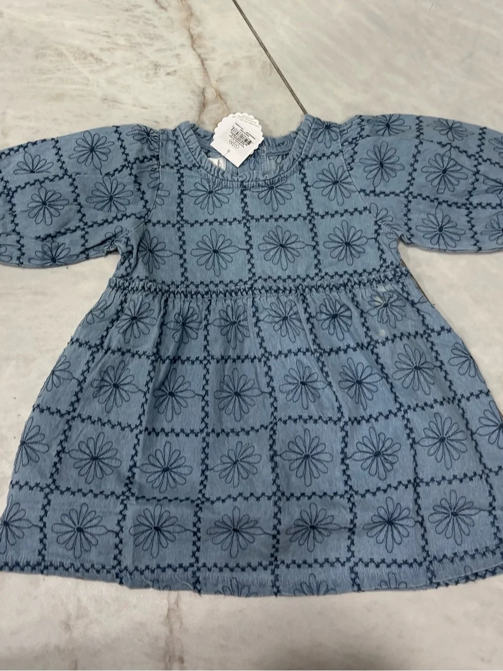Mud Pie Blue Floral Grid Dress for Girls